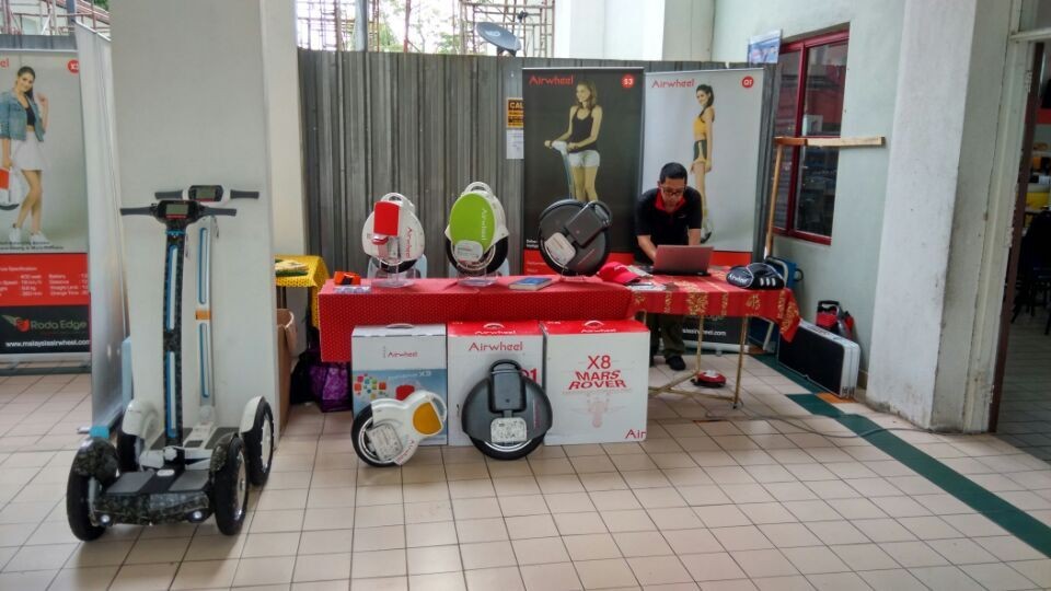 Airwheel electric self-balancing scooters appeared in Universiti Kuala Lumpur Open Day.